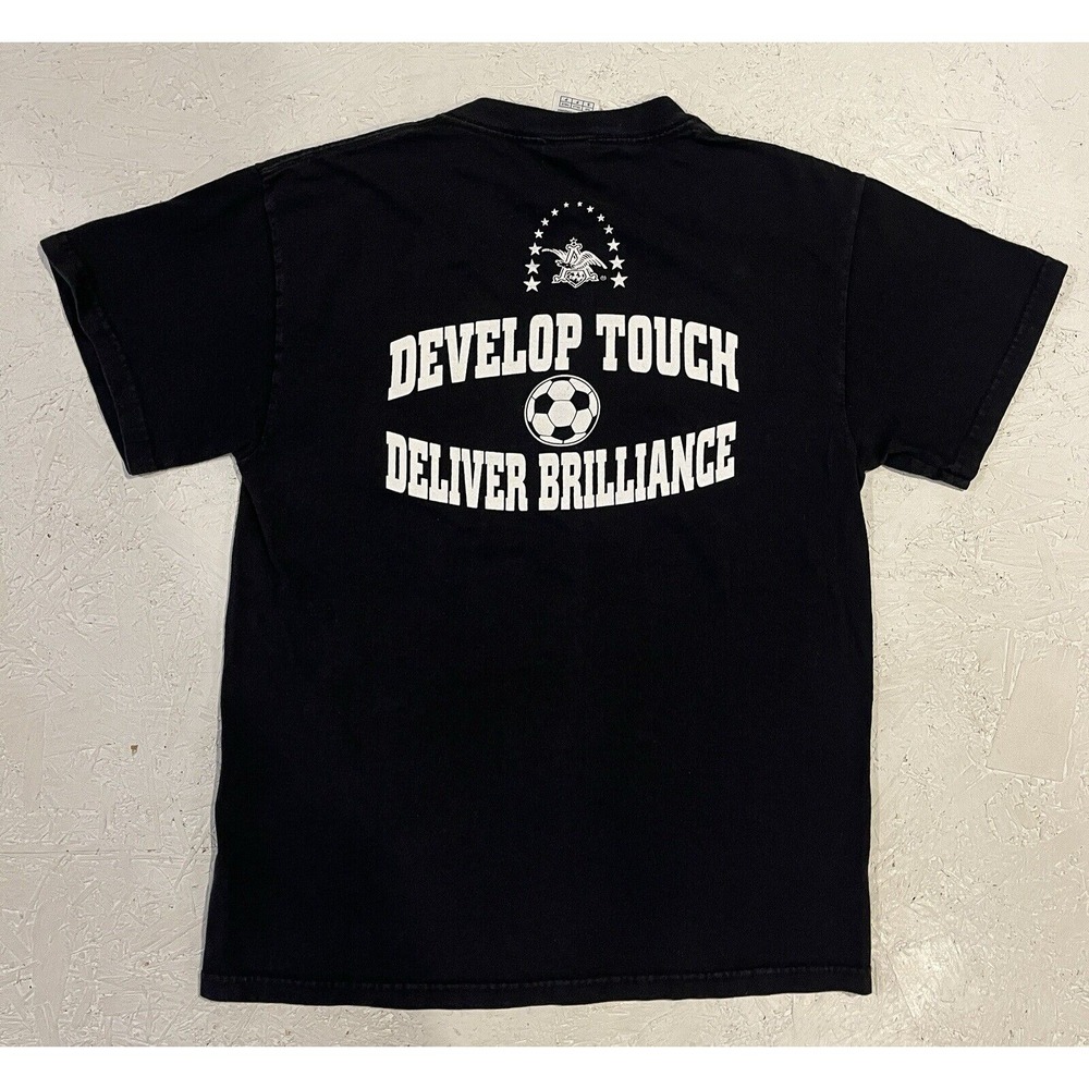 Vintage Anheuser Busch Soccer Club St‎ Louis Shirt Mens Small Black Short Sleeve
